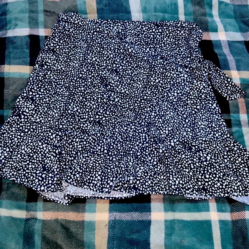shein wrapped ruffle trim skirt